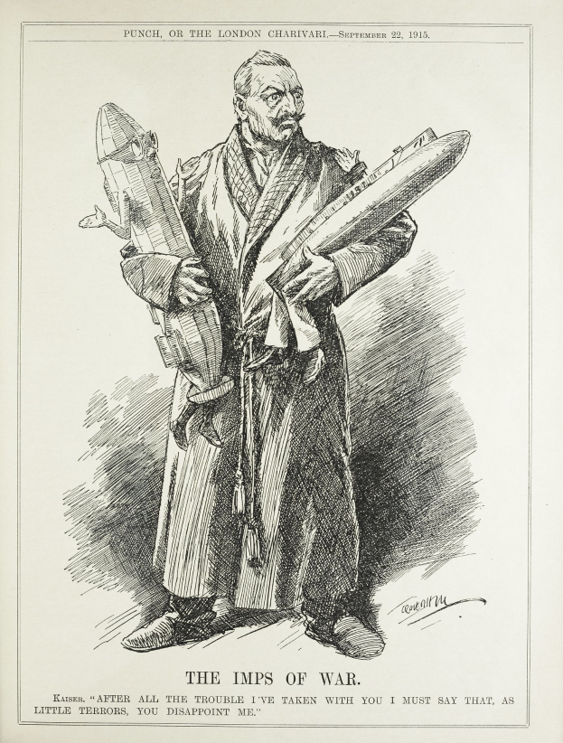 Ein altes Buch mit einer Zeichnung eines Mannes, der eine Rakete hält, mit der Inschrift "Die Kriegskinder" auf der Seite.