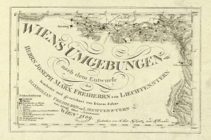 Alte detaillierte Karte von Wien, Deutschland, mit Textanmerkungen, die Städte, Ortschaften, Straßen, Sehenswürdigkeiten und geografische Merkmale zeigen.