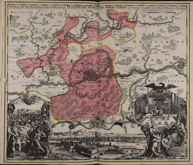 Ein altes Buch mit einer zentralen Deutschlandkarte, umgeben von Bildern und Texten, strahlt einen klassischen und zeitlosen Stil aus.