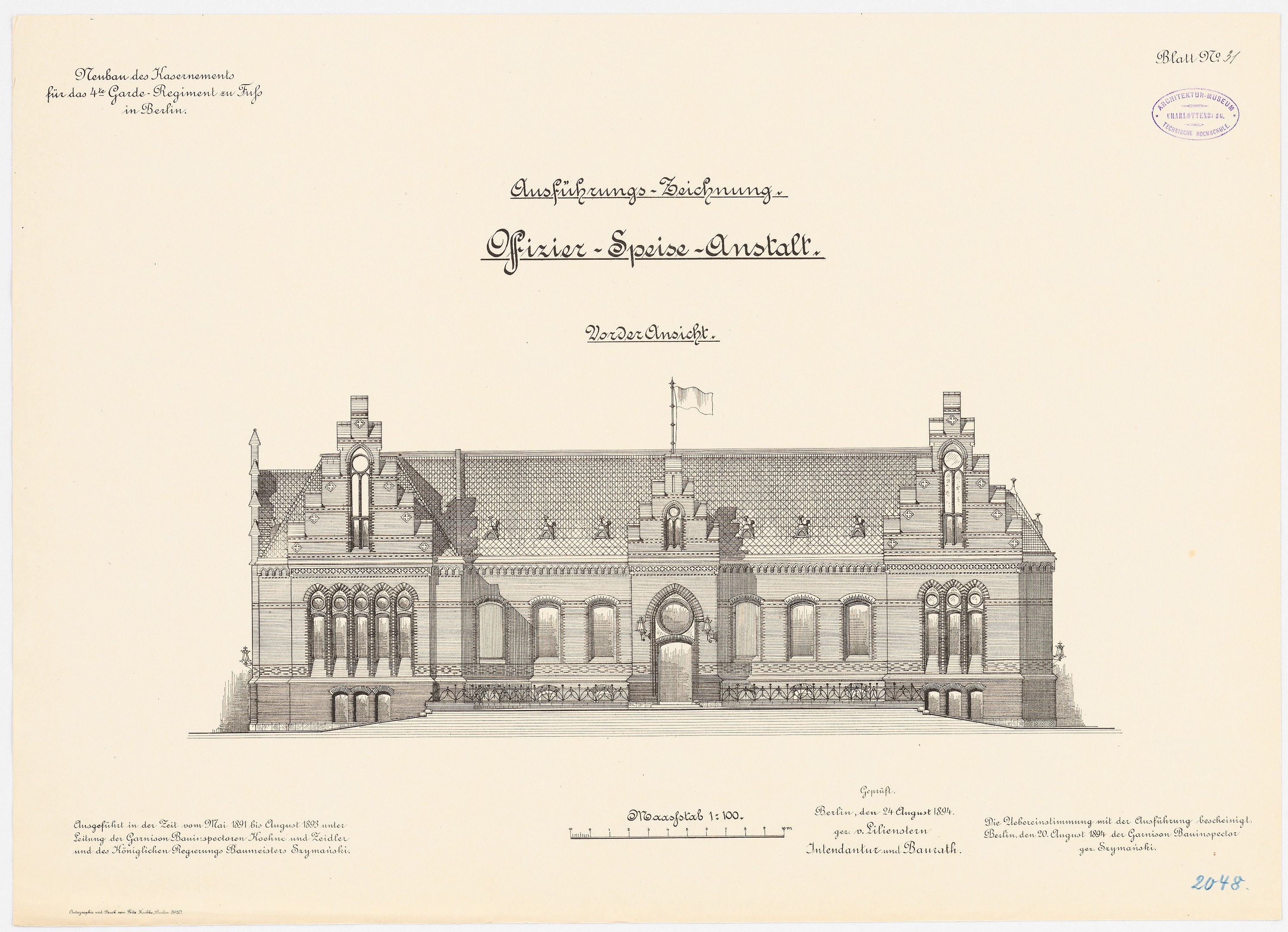 Eine Zeichnung des Reichstagsgebäudes, des Hauptsaals des Deutschen Parlaments in Berlin, mit einer Flagge oben und begleitendem Text.