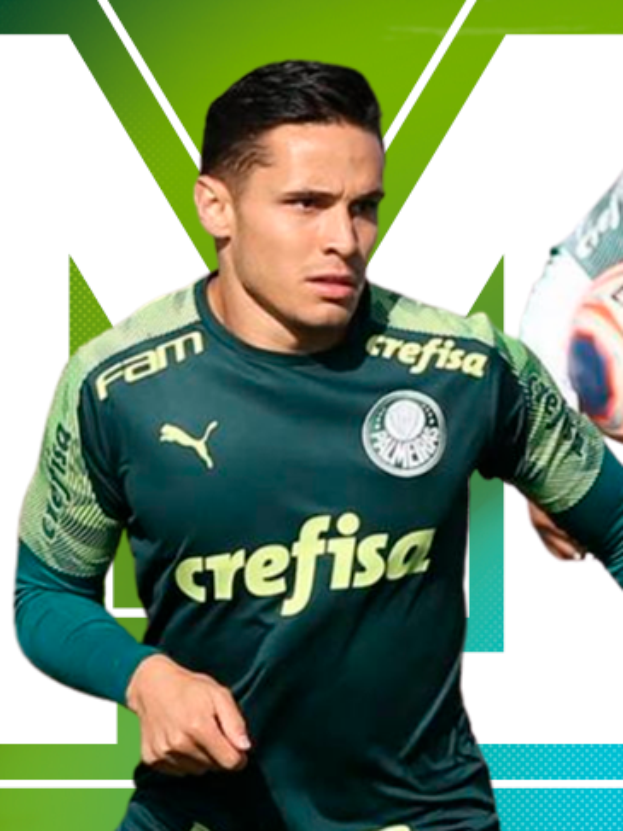 Ein Mann in einem grün-weißen Trikot mit der Nummer 19 rennt mit einem Fußball, sieht konzentriert und entschlossen aus, mit dem Text "Match Attax Champions League 2019/20" unten.